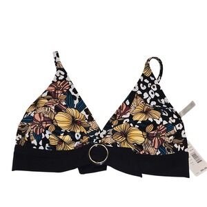 Skinny‎ Dippers Clickety Clack Floral Leopard Print Bikini Top - XL